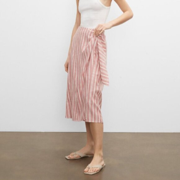 CLUB MONACO | Wrap Stripe Linen Skirt | Sz. 0 - Picture 1 of 9